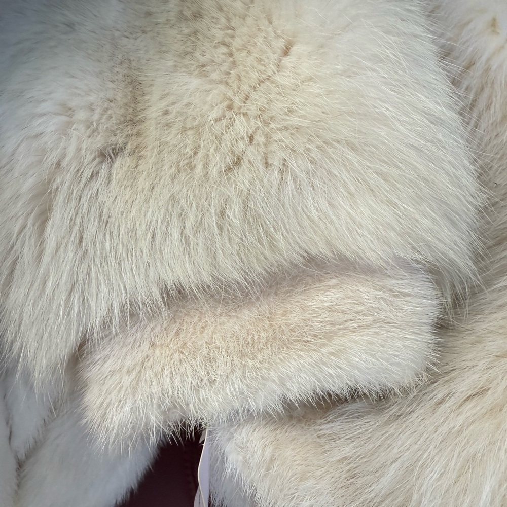 Vintage white fox real fur coat stunning mink body fits a size 8 sm/med - Picture 8 of 15